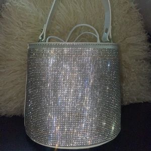 Sparkly Crystals Cylinder Satchel Bag